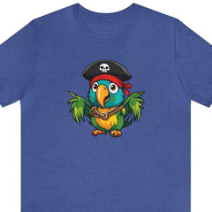 Piratical Parrot Prestige Unisex Tee, parrot shirt, pirate fashion - Subtle Blue M