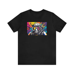 Psychedelic Ocean Explorer Unisex Short Sleeve Tee, diving themed apparel, scuba ishirt, Black - Subtle Blue M