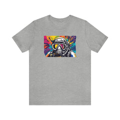 Psychedelic Ocean Explorer Unisex Short Sleeve Tee, diving themed apparel, scuba ishirt, Athletic Heather - Subtle Blue M