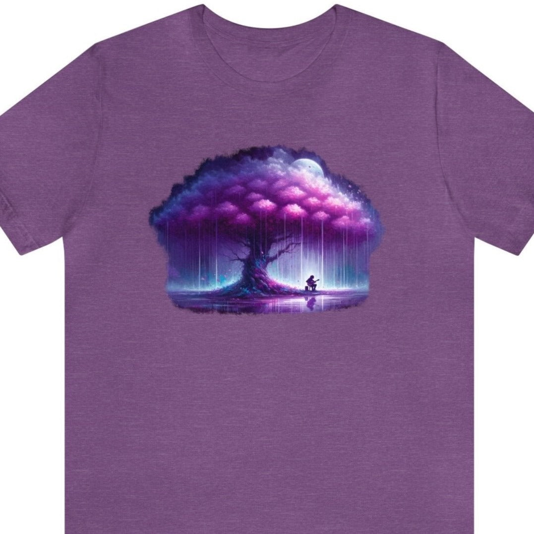 Purple Rain Tree Short Sleeve Tee - Subtle Blue M