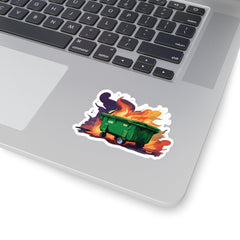 Relatable Radiance Kiss-Cut Sticker, dumpster fire sticker, dumpster fire art - Subtle Blue M