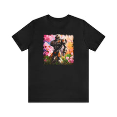 Robot Flowers Unisex T-Shirt - Subtle Blue M