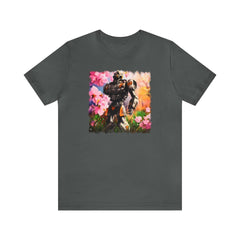Robot Flowers Unisex T-Shirt - Subtle Blue M