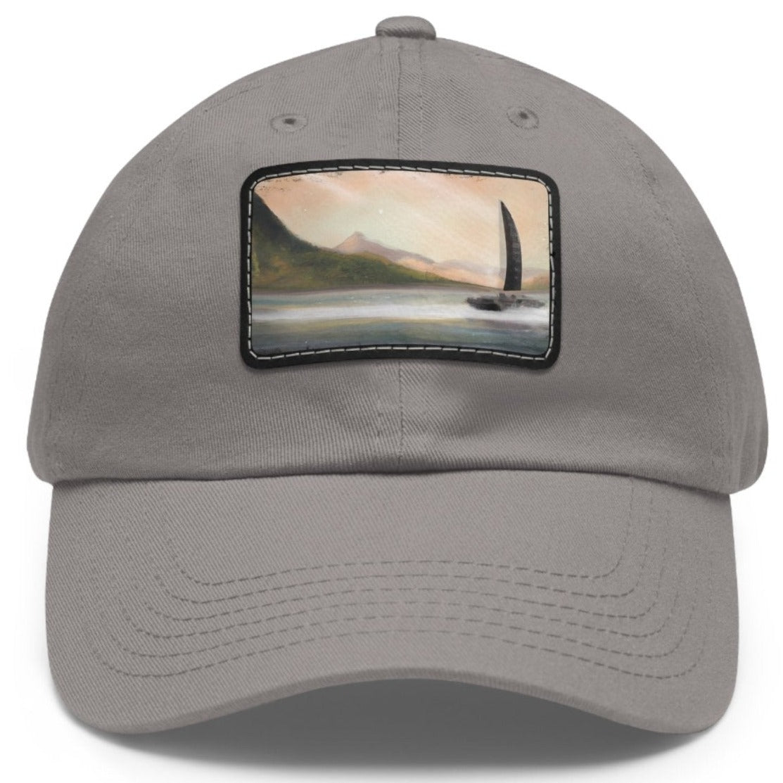 Sailing Mystery Island Leather Patch Hat - Subtle Blue M