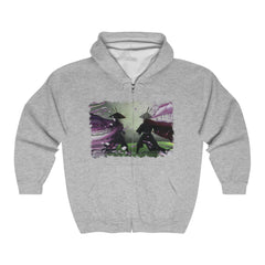 Sakura Samurai Full Zip Hooded Sweatshirt - Subtle Blue M