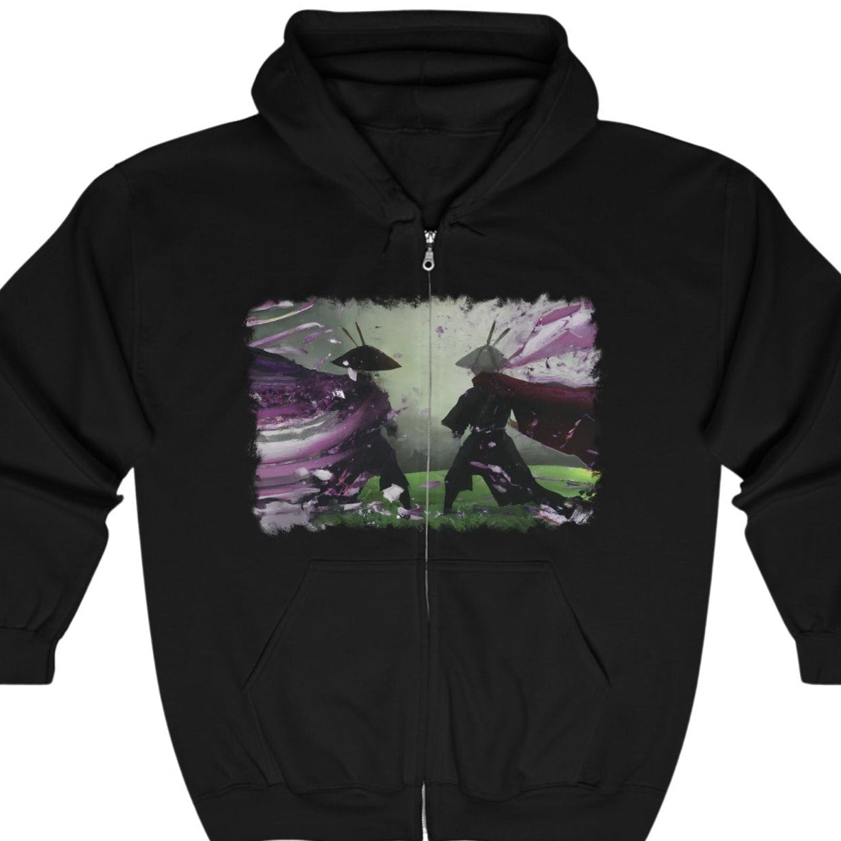 Sakura Samurai Full Zip Hooded Sweatshirt - Subtle Blue M