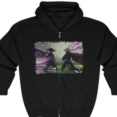 Sakura Samurai Full Zip Hooded Sweatshirt - Subtle Blue M