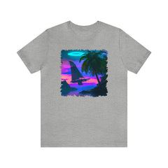 Mystery Sails 4 Unisex T-Shirt, geek sailboat, nerd catamaran, sailing future - Subtle Blue M