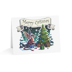 Sleigh-ing Dragons Christmas Critmas Greeting Cards - Subtle Blue M