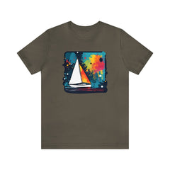 Spectral Sailing Unisex Short Sleeve Tee - Subtle Blue M
