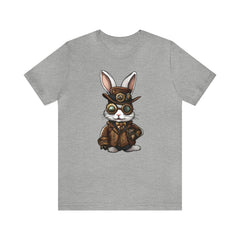 Steampunk Hare Havoc Unisex Tee, rabbit fashion, bunny accessories - Subtle Blue M