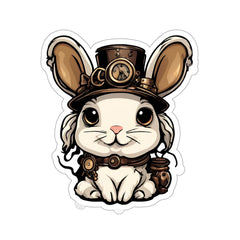 Steampunk Leporine Luminary Kiss-Cut Sticker - Subtle Blue M