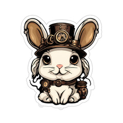 Steampunk Leporine Luminary Kiss-Cut Sticker - Subtle Blue M