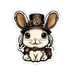 Steampunk Leporine Luminary Kiss-Cut Sticker - Subtle Blue M