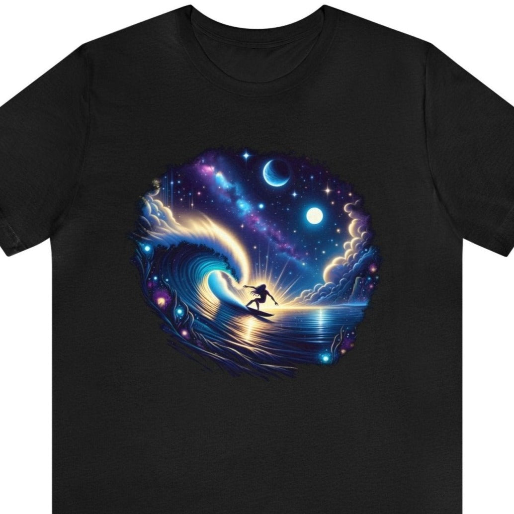 Stellar Surfer Unisex Short Sleeve Tee - Subtle Blue M