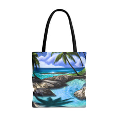 Sunny Lagoon Tote Bag (AOP) - Subtle Blue M