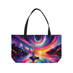 Sunset Serenity Weekender Tote Bag - Subtle Blue M