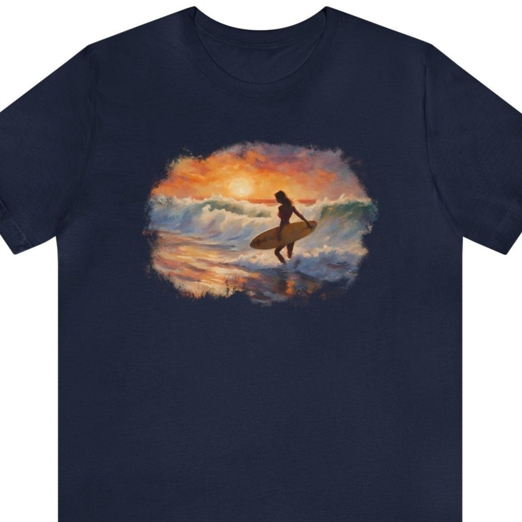 Sunset Surfer Unisex Tee - Subtle Blue M