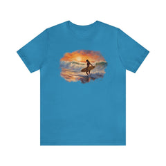 Sunset Surfer Unisex Tee - Subtle Blue M