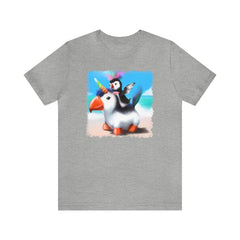 Unicorn Puffin 1 Unisex T-Shirt, unicorn fashion, penguin princess shirt, funny shirt, Athletic Heather - Subtle Blue M