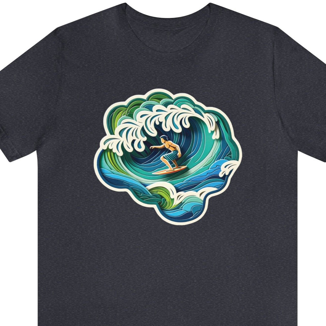 Vibrant Surfer Unisex Short Sleeve Tee - Subtle Blue M