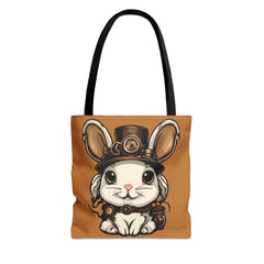 Victorian Hare Voyager Tote Bag (AOP), adorable rabbit bag, cute bunny accessories - Subtle Blue M