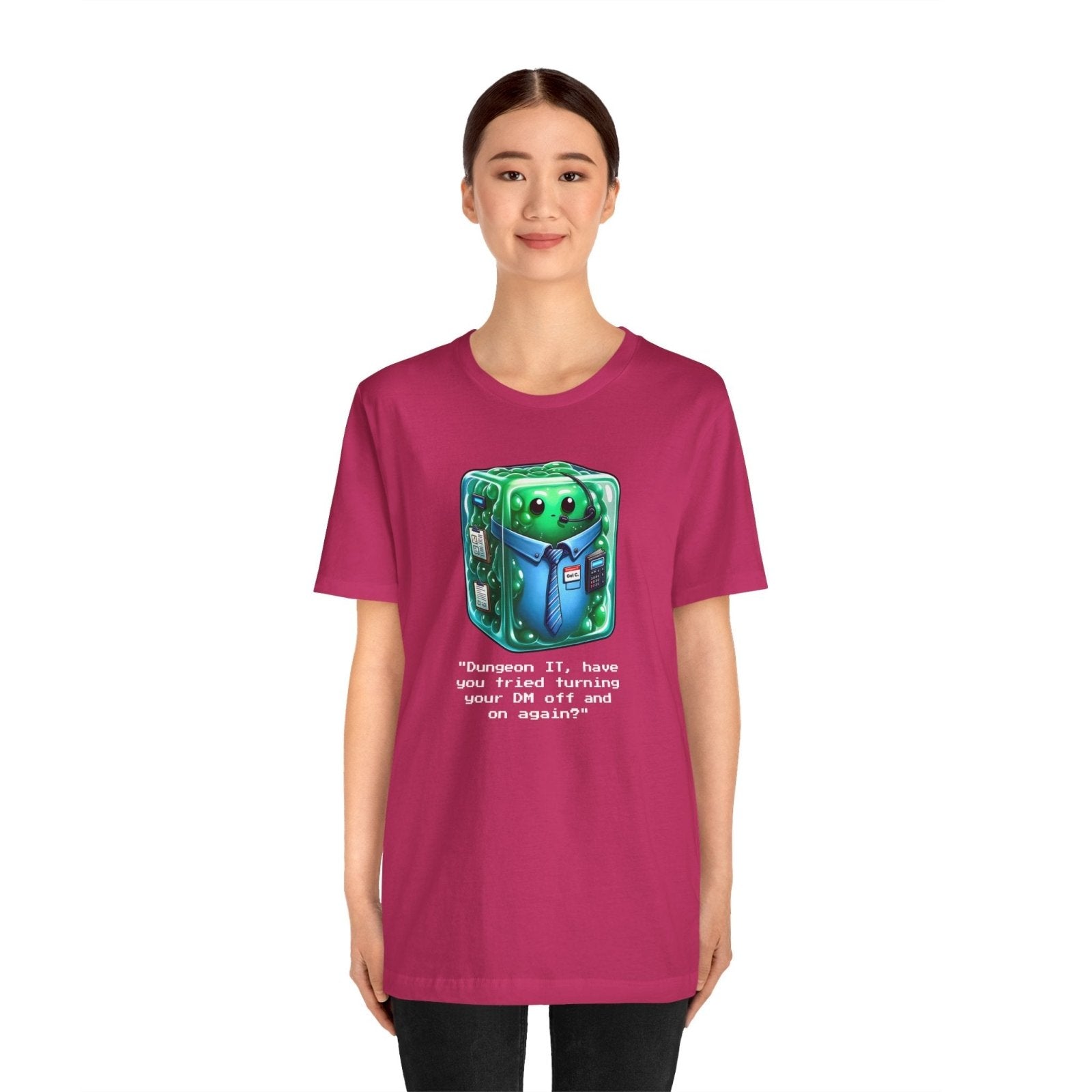 Dungeons & Dragons Gelatinous Cube Tech Support Graphic Tee Shirt DnD TTRPG - Subtle Blue M