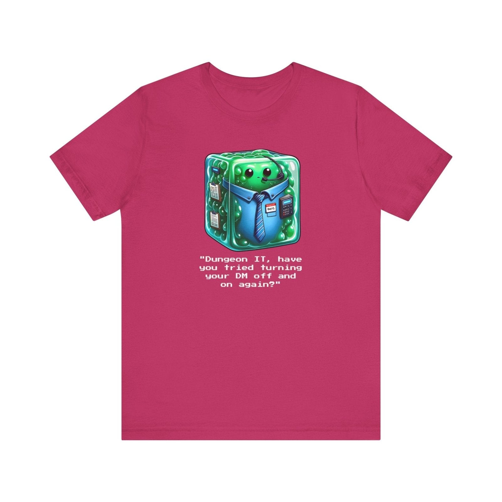 Dungeons & Dragons Gelatinous Cube Tech Support Graphic Tee Shirt DnD TTRPG - Subtle Blue M