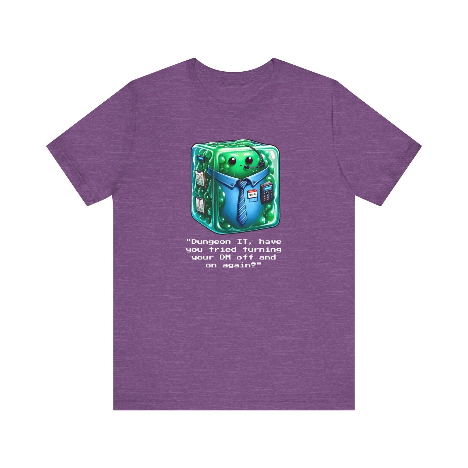 Dungeons & Dragons Gelatinous Cube Tech Support Graphic Tee Shirt DnD TTRPG - Subtle Blue M