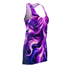 Purple Blaze Racerback Dress (AOP) - Subtle Blue M