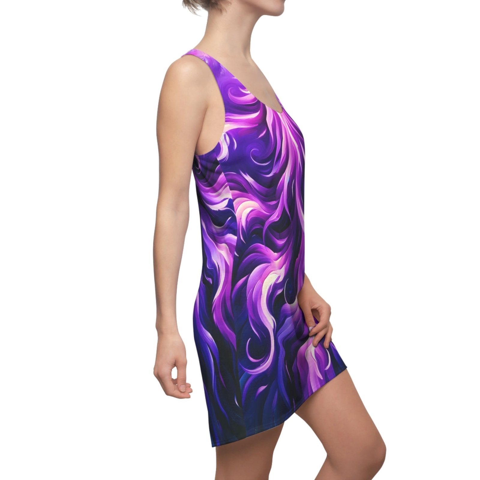 Purple Blaze Racerback Dress (AOP) - Subtle Blue M