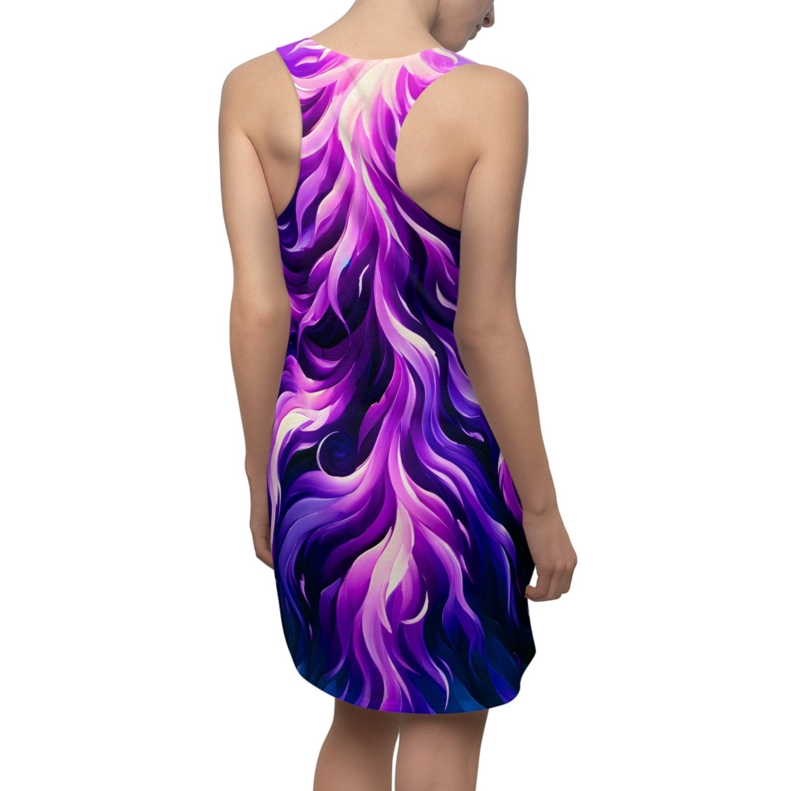 Purple Blaze Racerback Dress (AOP) - Subtle Blue M