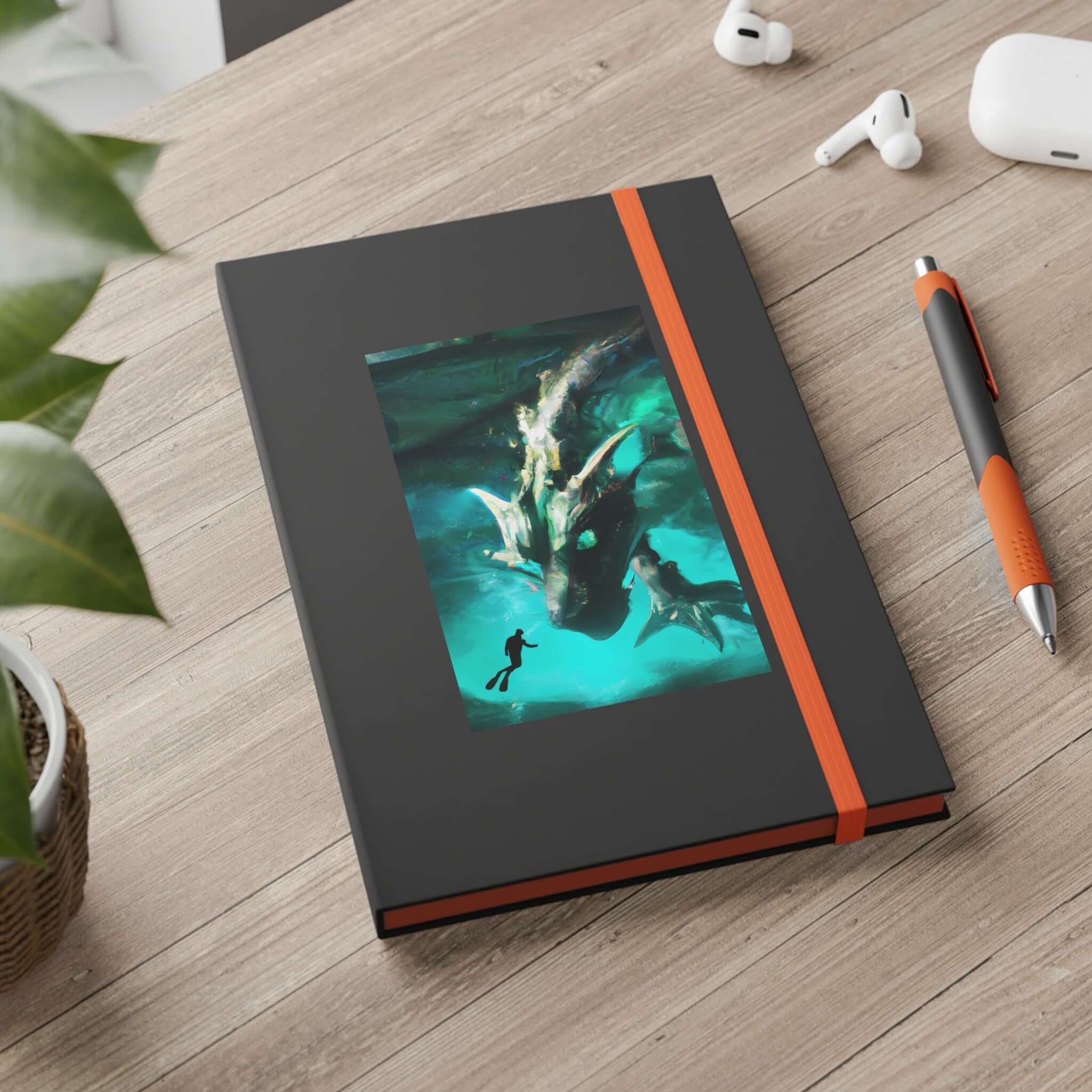 Atlantis Diver Dragon Color Contrast Notebook - Ruled - Sailing Log Journal - SubtleBlueM