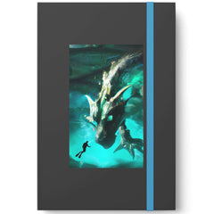 Atlantis Diver Dragon Color Contrast Notebook, geek accessories, nerd art - Ruled - Sailing Log Journal - SubtleBlueM
