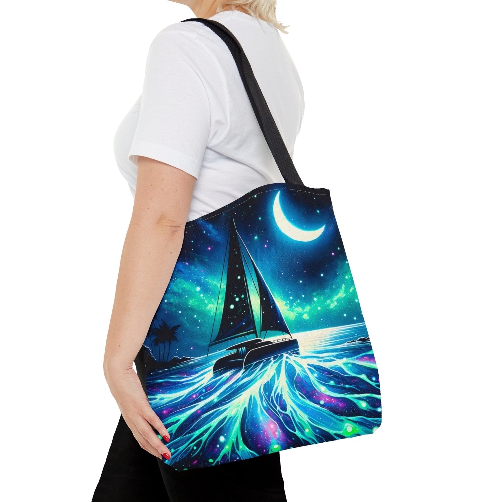 Bioluminescent Voyage Tote Bag - Subtle Blue M