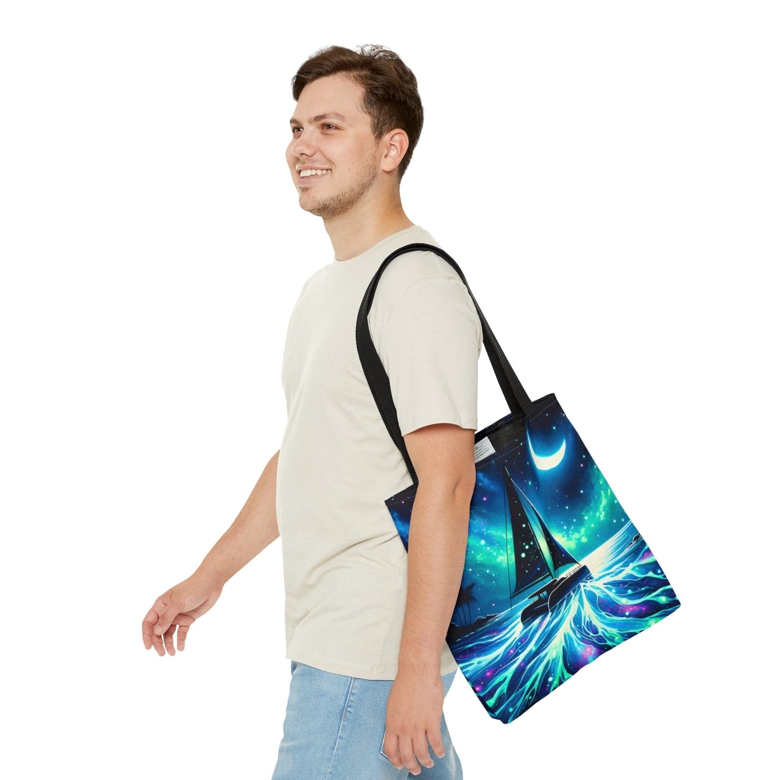 Bioluminescent Voyage Tote Bag - Subtle Blue M