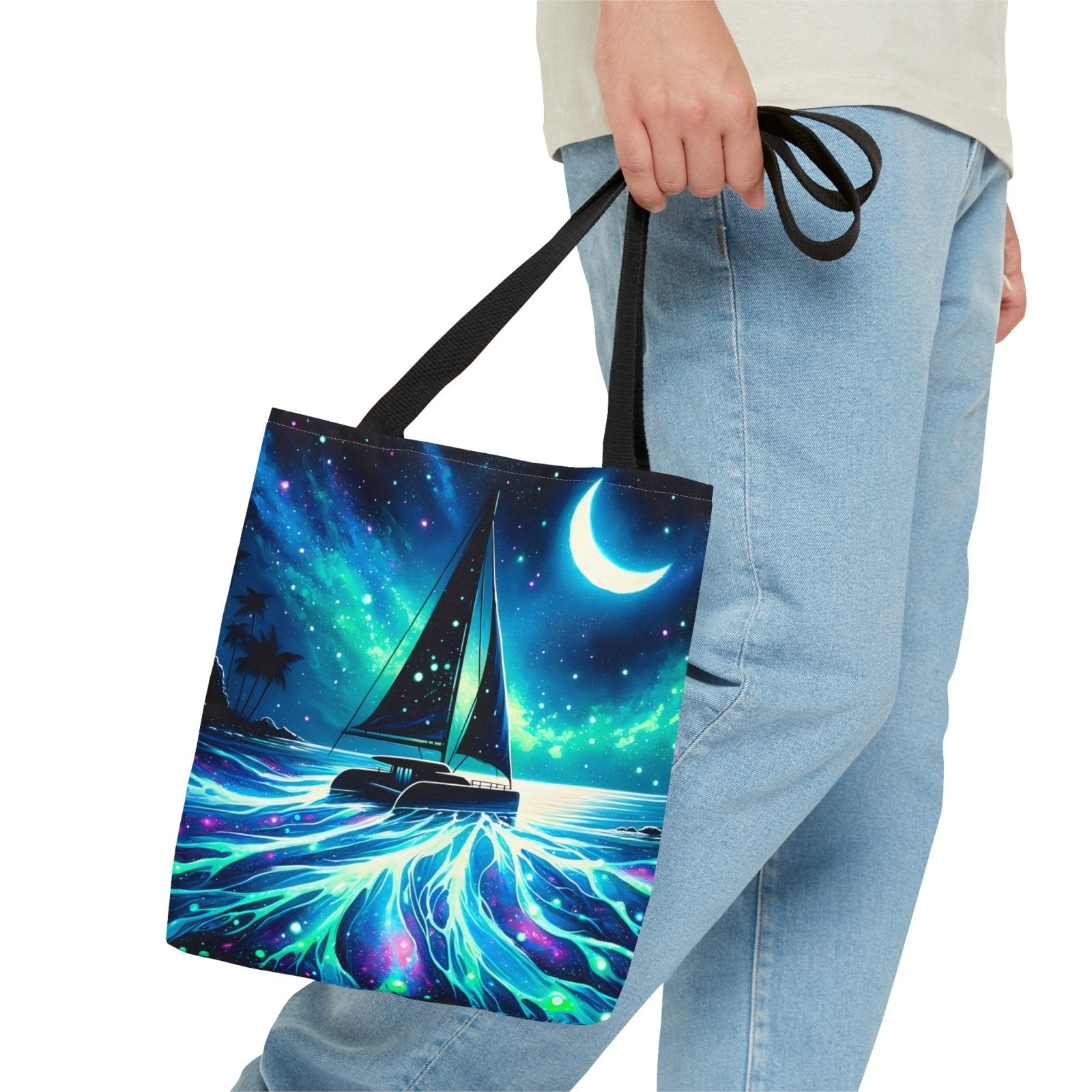 Bioluminescent Voyage Tote Bag - Subtle Blue M