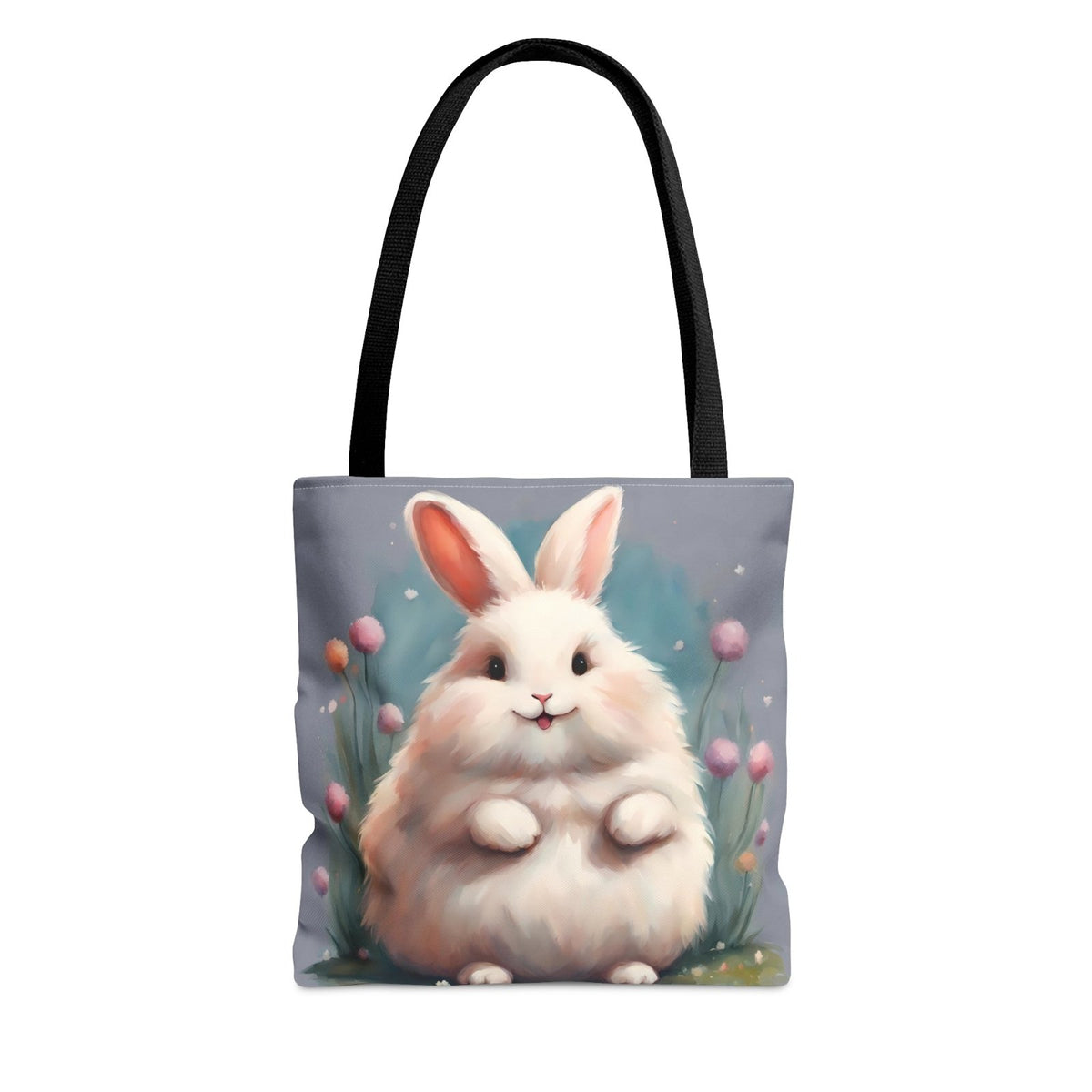 Bunny Bliss Tote Bag, adorable rabbit bag, cute bunny accessories - Subtle Blue M