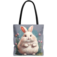 Bunny Bliss Tote Bag, adorable rabbit bag, cute bunny accessories - Subtle Blue M
