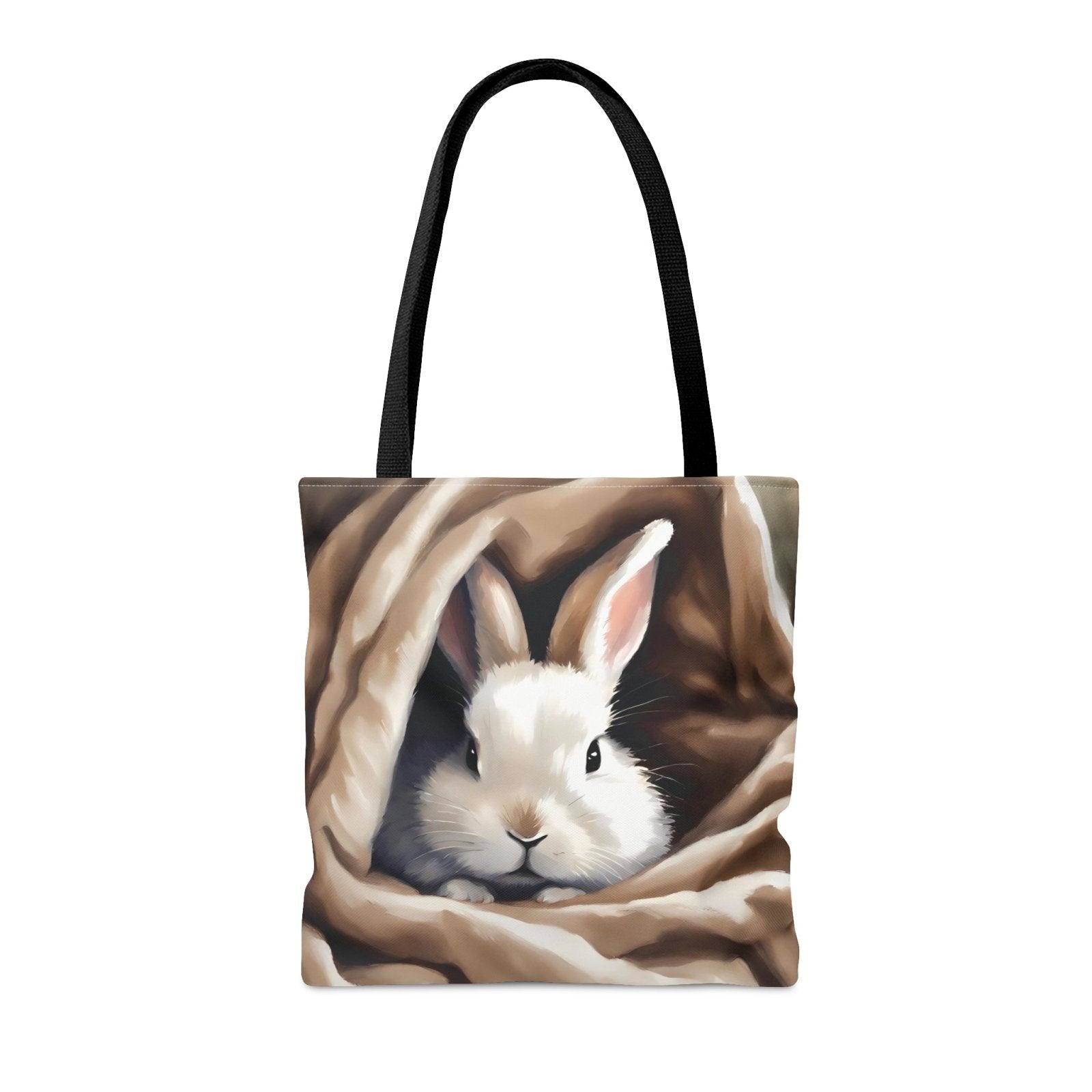 Bunny Gaze Tote Bag, adorable rabbit bag, cute bunny accessories - Subtle Blue M