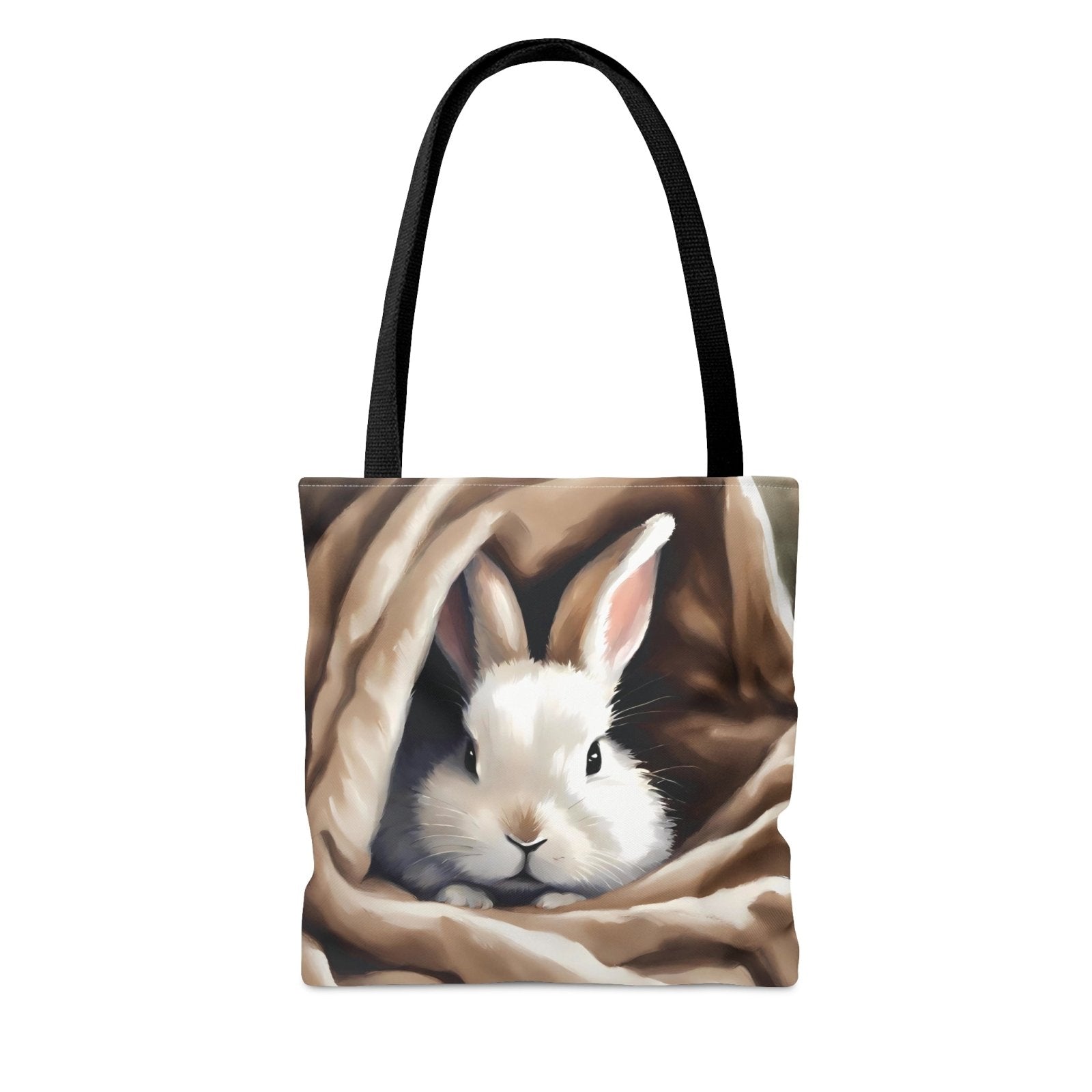 Bunny Gaze Tote Bag, adorable rabbit bag, cute bunny accessories - Subtle Blue M