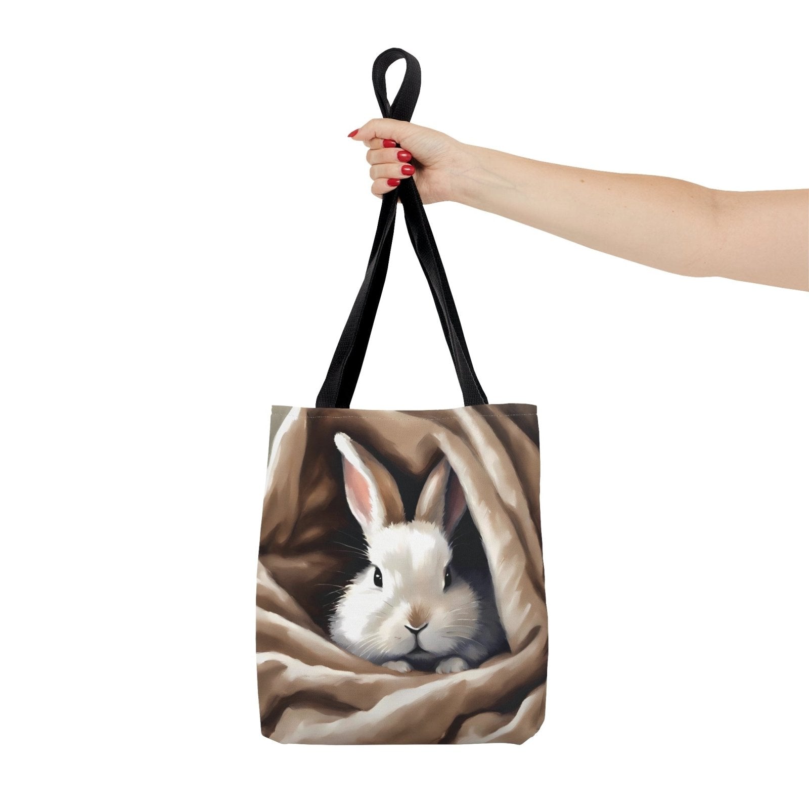 Bunny Gaze Tote Bag, adorable rabbit bag, cute bunny accessories - Subtle Blue M