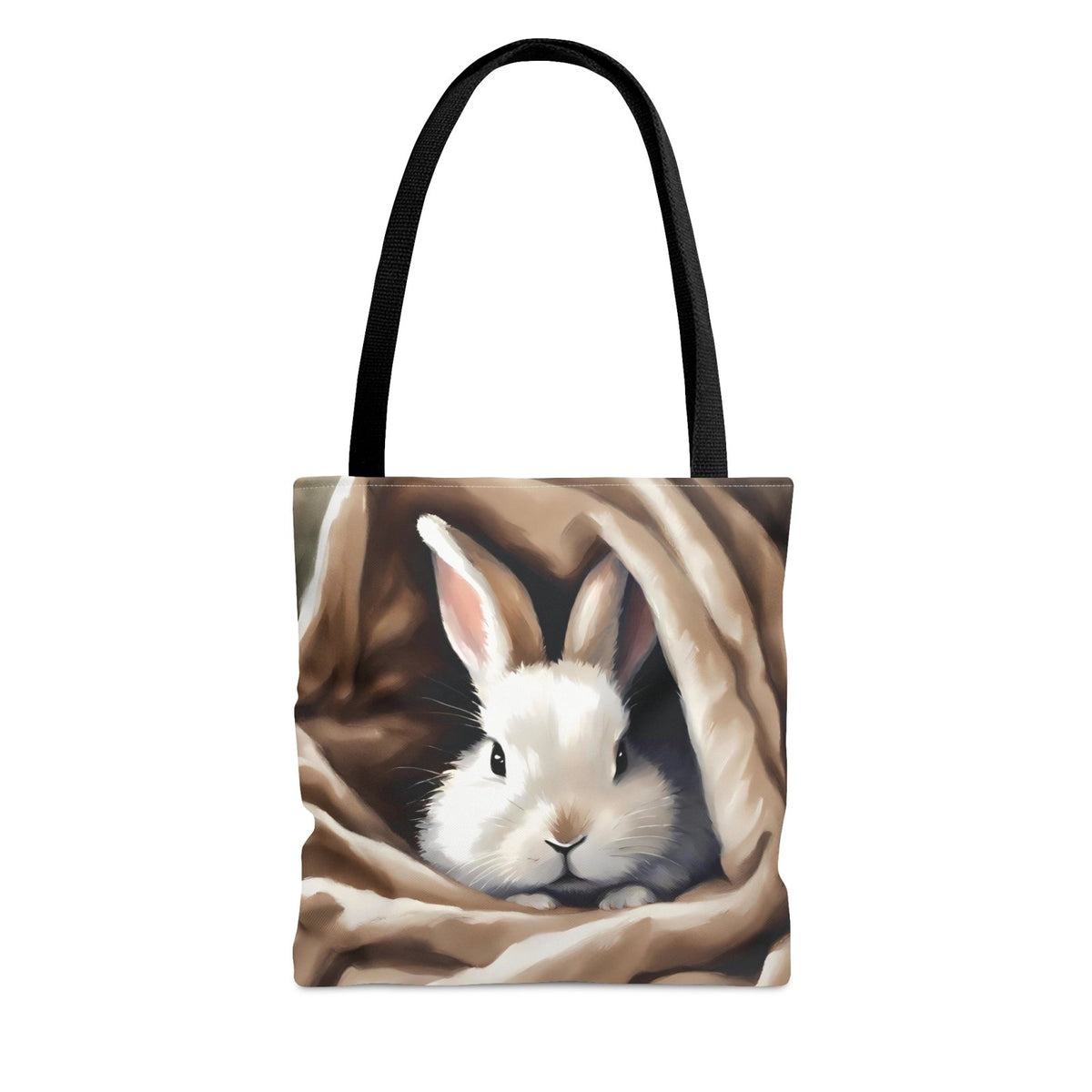 Bunny Gaze Tote Bag, adorable rabbit bag, cute bunny accessories - Subtle Blue M