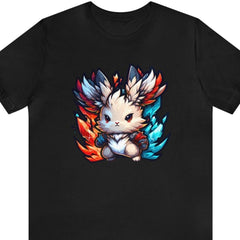 Bunny of Fire and Ice Unisex Short Sleeve Tee, bunny apparel, rabbit fashion, Black - Subtle Blue M