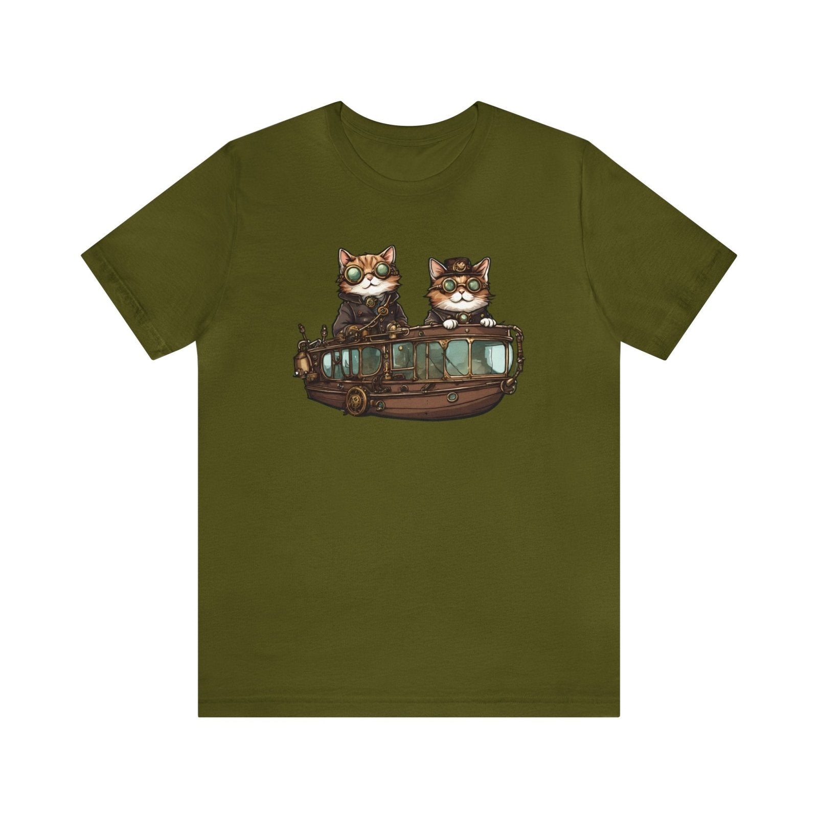 Cats' Steampunk Odyssey Unisex Tee - Subtle Blue M