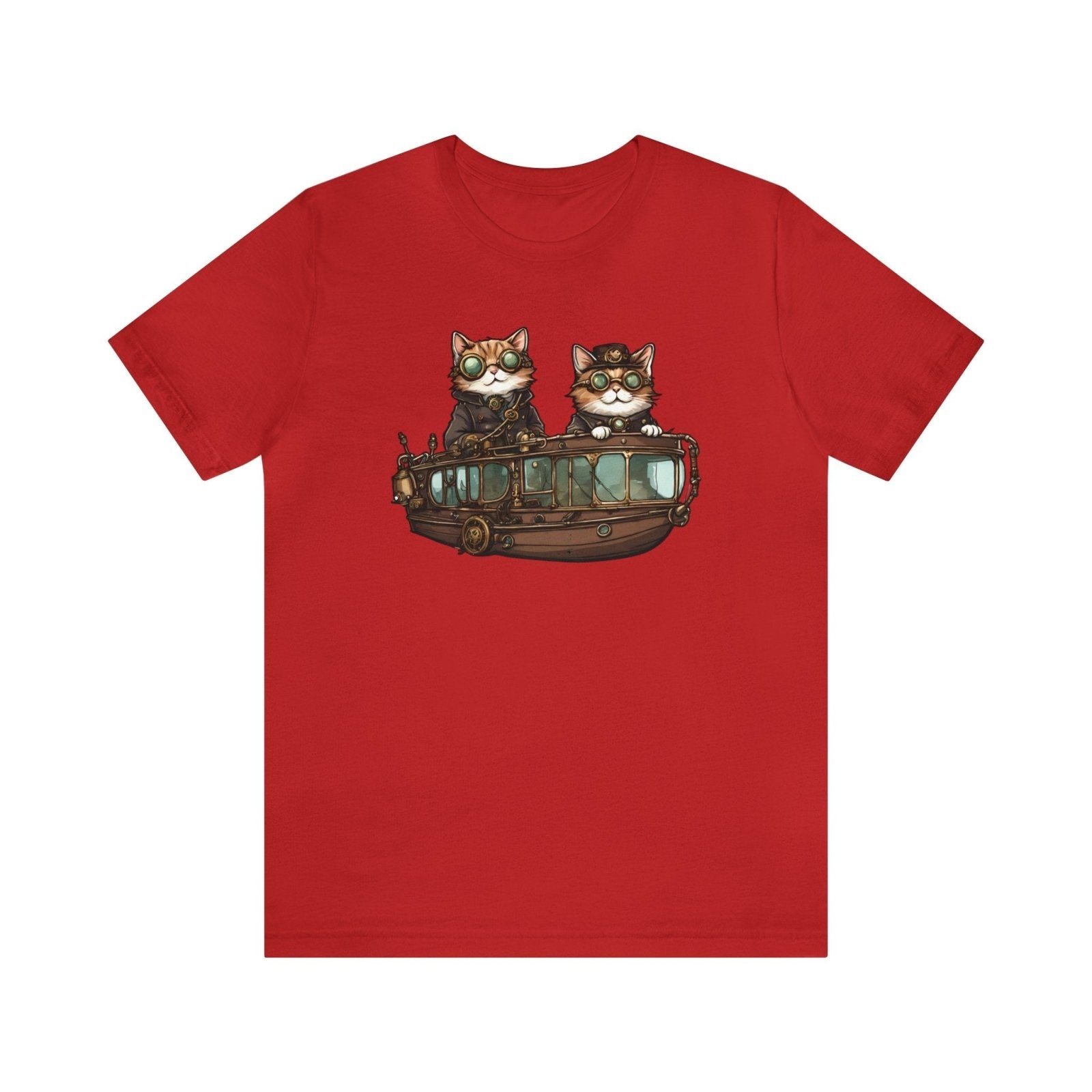 Cats' Steampunk Odyssey Unisex Tee - Subtle Blue M