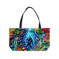 Coral Reef Odyssey Weekender Tote Bag - Subtle Blue M