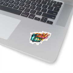 Dumpster Fire 6 Sticker - Subtle Blue M