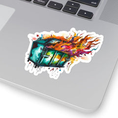 Dumpster Fire 6 Sticker - Subtle Blue M