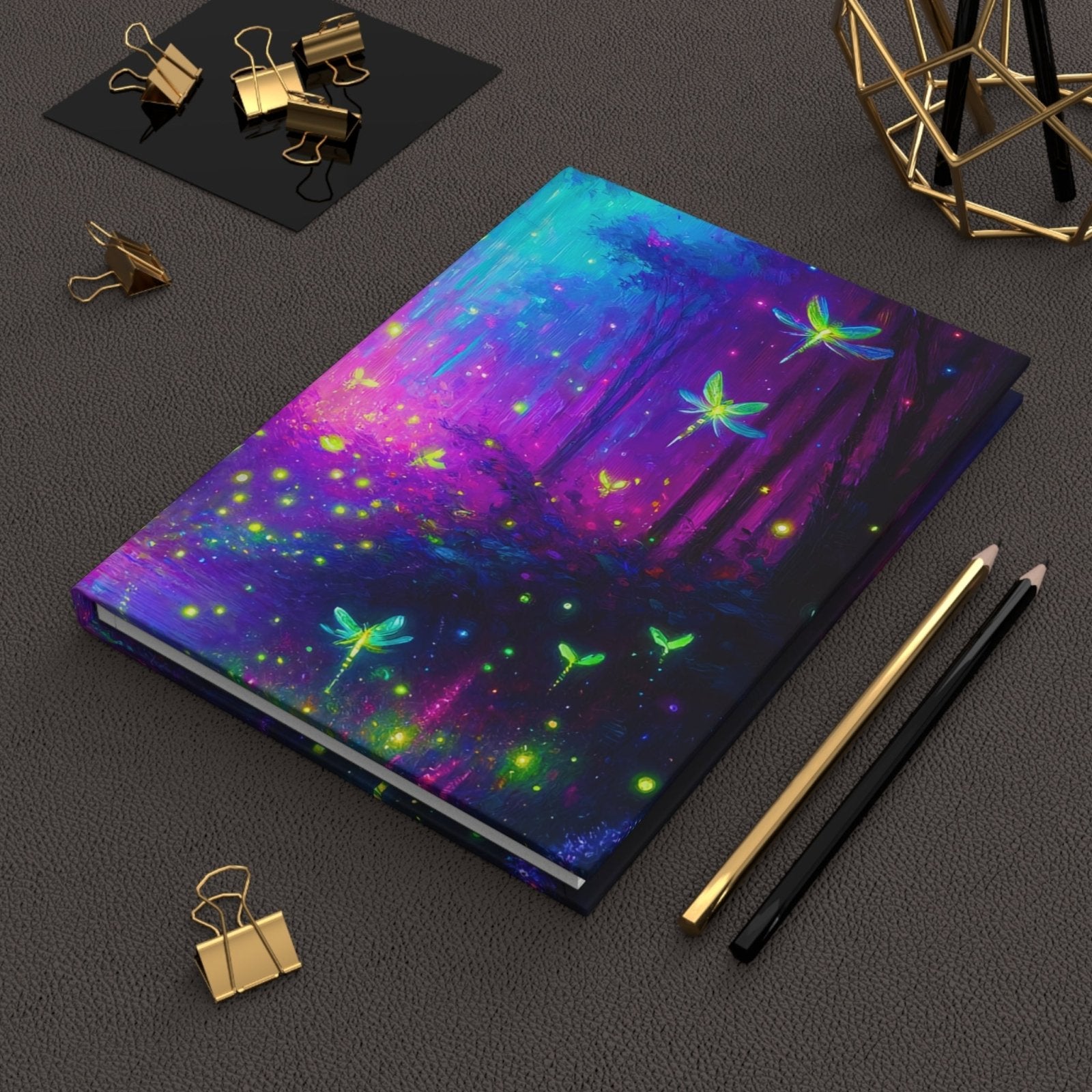 Enchanted Fireflies Hardcover Journal Matte - Subtle Blue M